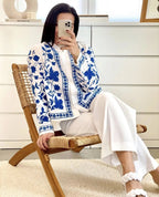 KONDALA Women Cardigan Shirts New Embroidered Tops Streetwear Vintage Shirts 100% Cotton Loose Mujer Sun Protection Shirts - StepByStepNow