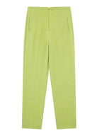 KONDALA Women Light Blue Chic Fashion Office Wear Straight Pants Vintage High Waist Zipper Fly Female Trousers Fashion 2025 Pant - StepByStepNow