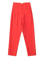 KONDALA Women Light Blue Chic Fashion Office Wear Straight Pants Vintage High Waist Zipper Fly Female Trousers Fashion 2025 Pant - StepByStepNow