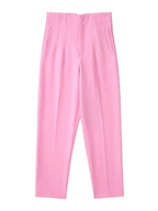 KONDALA Women Light Blue Chic Fashion Office Wear Straight Pants Vintage High Waist Zipper Fly Female Trousers Fashion 2025 Pant - StepByStepNow