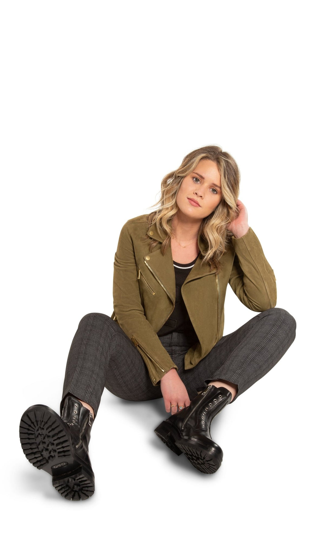 Laceless Leather Combat Boots (Black) - StepByStep