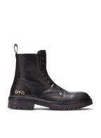 Laceless Leather Combat Boots (Black) - StepByStep