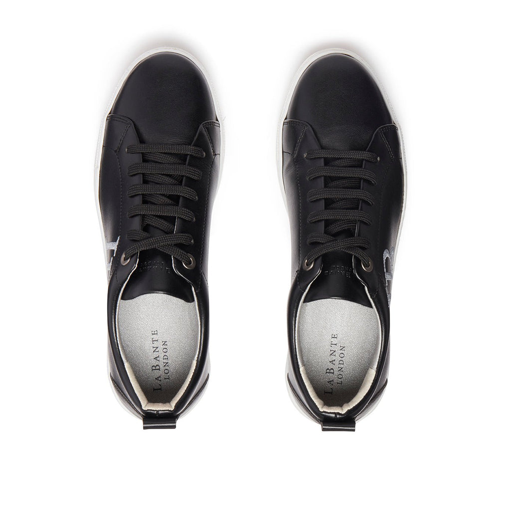 LB Black Apple Leather Sneakers for Women - StepByStep