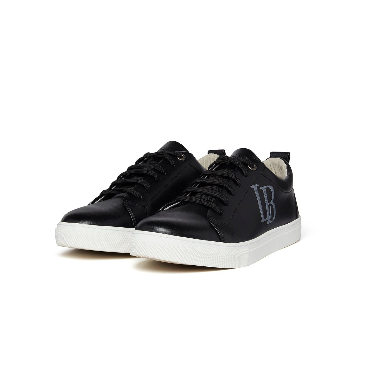 LB Black Apple Leather Sneakers for Women - StepByStep