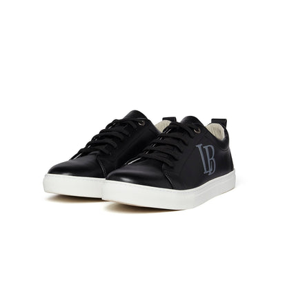 LB Black Apple Leather Sneakers for Women - StepByStep