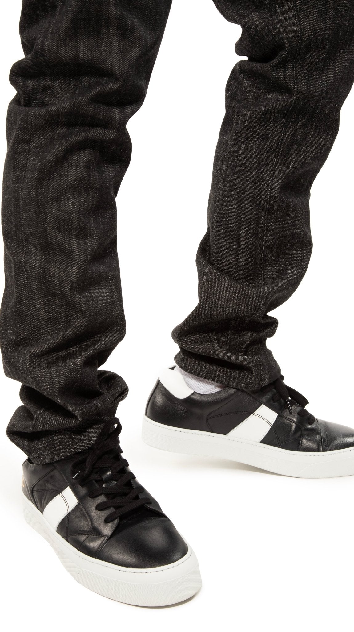 Leather Low - Top Sneaker (Black) - StepByStep