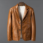 Leather Men's Autumn And Winter Jacket Thin Lapel - StepByStepNow