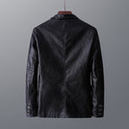 Leather Men's Autumn And Winter Jacket Thin Lapel - StepByStepNow