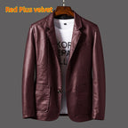Leather Men's Autumn And Winter Jacket Thin Lapel - StepByStepNow