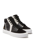 Leather Mid Top Sneaker (Black) - StepByStep