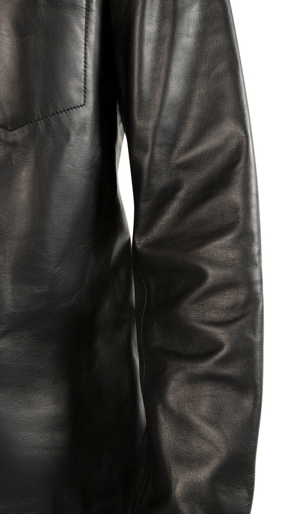 Leather Shirt Jacket (Black) - StepByStep