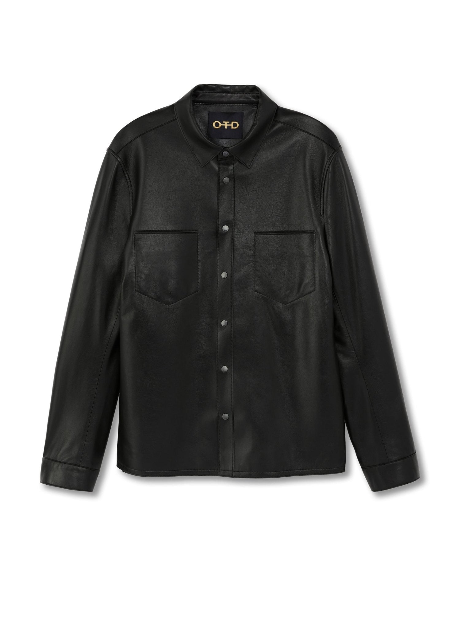 Leather Shirt Jacket (Black) - StepByStep