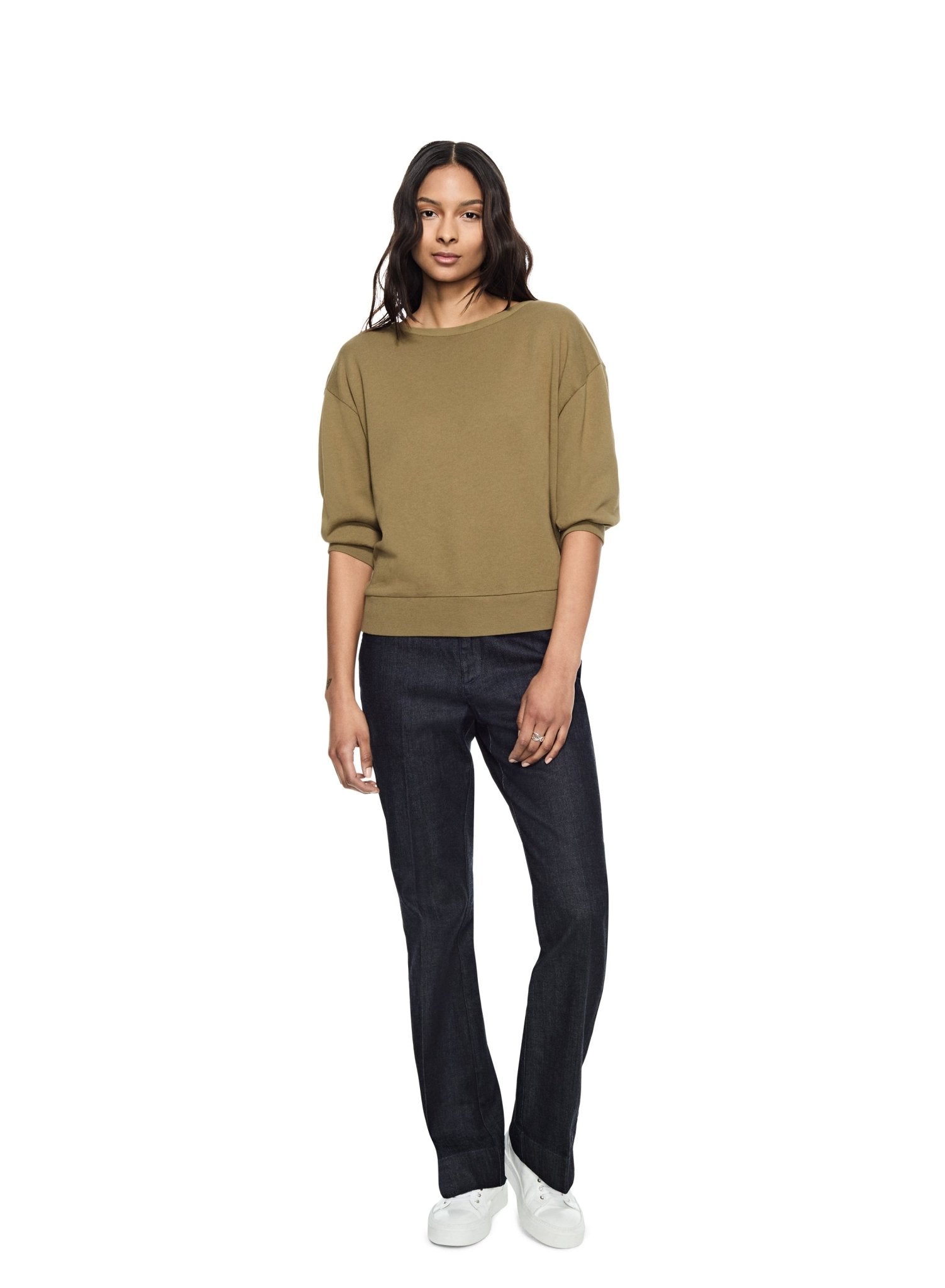 Lightweight Sweatshirt With Puff Sleeve (Ghurka) - StepByStep