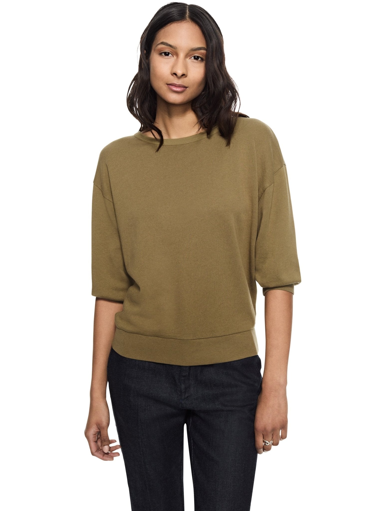 Lightweight Sweatshirt With Puff Sleeve (Ghurka) - StepByStep