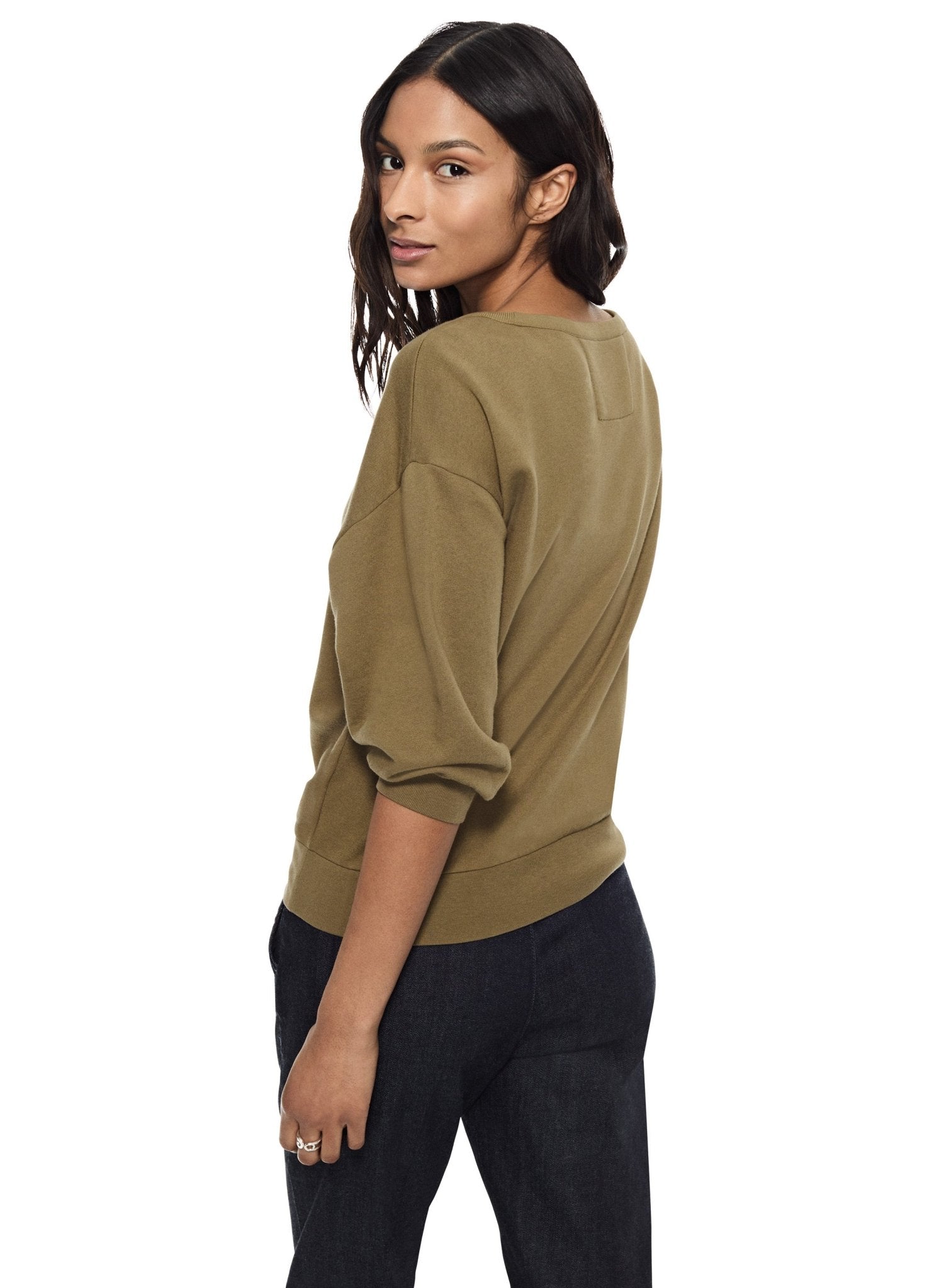 Lightweight Sweatshirt With Puff Sleeve (Ghurka) - StepByStep