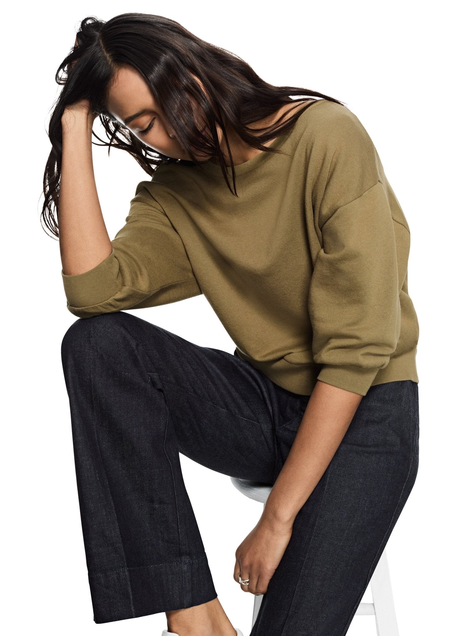 Lightweight Sweatshirt With Puff Sleeve (Ghurka) - StepByStep