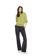 Lightweight Sweatshirt With Puff Sleeve (Pear Green Heather) - StepByStep