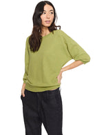 Lightweight Sweatshirt With Puff Sleeve (Pear Green Heather) - StepByStep