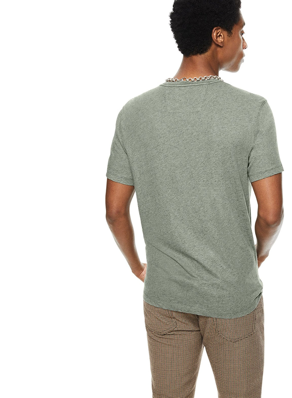 Linen - Blend Pocket Tee (Chalkboard Green) - StepByStep
