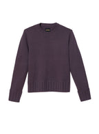 Long Sleeve Crewneck Sweater With Ribbed Collar, Cuffs and Hem (Plum) - StepByStep
