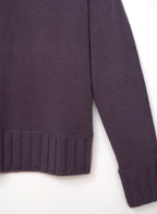 Long Sleeve Crewneck Sweater With Ribbed Collar, Cuffs and Hem (Plum) - StepByStep