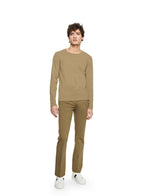 Long Sleeve Ribbed Cotton Crewneck (Ghurka Heather) - StepByStep