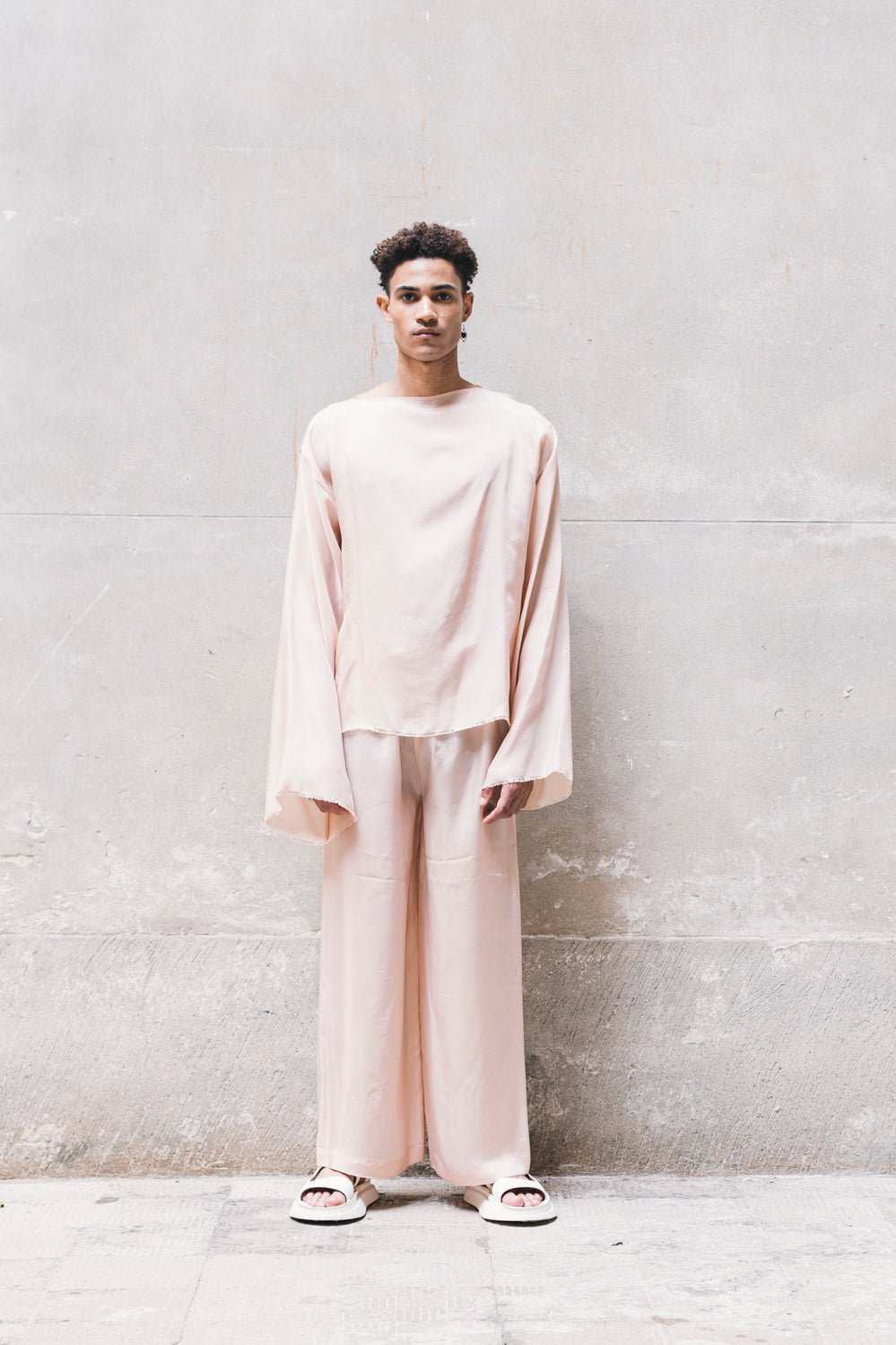 Long Wide Pants 100% BEMBERG Cyclamen/Powder Pink - StepByStep