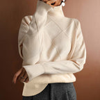 Loose High Collar Warm Sweater Solid Color Knitted Women - StepByStepNow