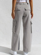 Loose wide - leg straight - cut multi - pocket work pants and jeans - StepByStepNow