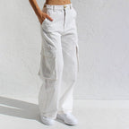Loose wide - leg straight - cut multi - pocket work pants and jeans - StepByStepNow