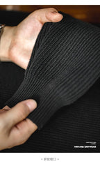 Madden workwear Maglione con risvolto retrò americano polo a righe intrecciate verticali maglione pullover pigro da uomo autunno e inverno - StepByStepNow