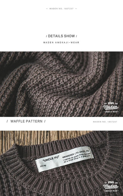 Maden Abito da lavoro Retro girocollo addensato maglione autunnale e invernale Amekaji abbigliamento da uomo in maglia allentata - StepByStepNow