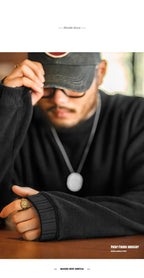 MADEN Felpa da uomo in pile polare Autunno Inverno Manica lunga Girocollo Pullover Camicia con fondo ispessito caldo Felpa nera - StepByStepNow