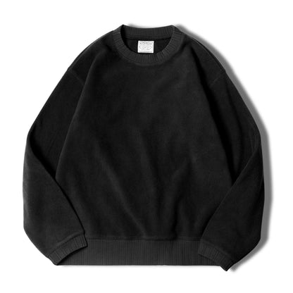 MADEN Felpa da uomo in pile polare Autunno Inverno Manica lunga Girocollo Pullover Camicia con fondo ispessito caldo Felpa nera - StepByStepNow