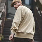 Maden felpa girocollo Vintage per uomo Pullover in cotone tinta unita felpa nera stile Basic maschile capispalla autunnale - StepByStepNow