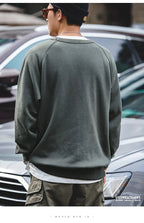 Maden felpa girocollo Vintage per uomo Pullover in cotone tinta unita felpa nera stile Basic maschile capispalla autunnale - StepByStepNow