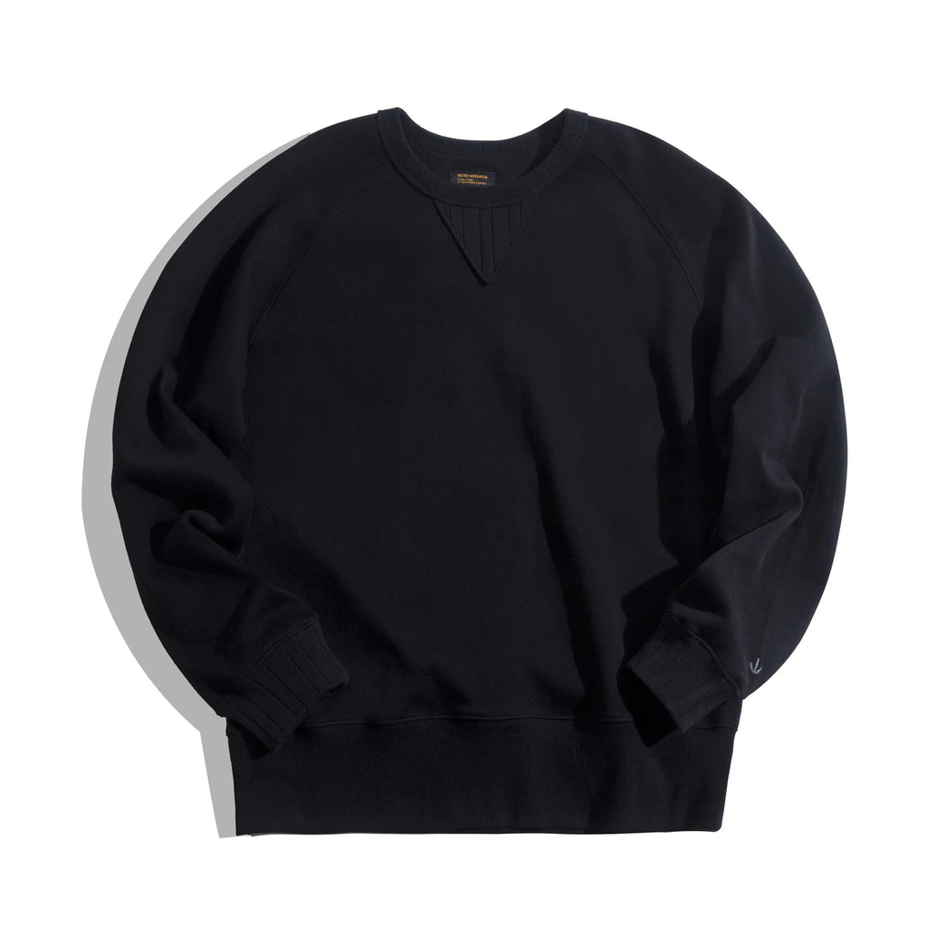 Maden felpa girocollo Vintage per uomo Pullover in cotone tinta unita felpa nera stile Basic maschile capispalla autunnale - StepByStepNow