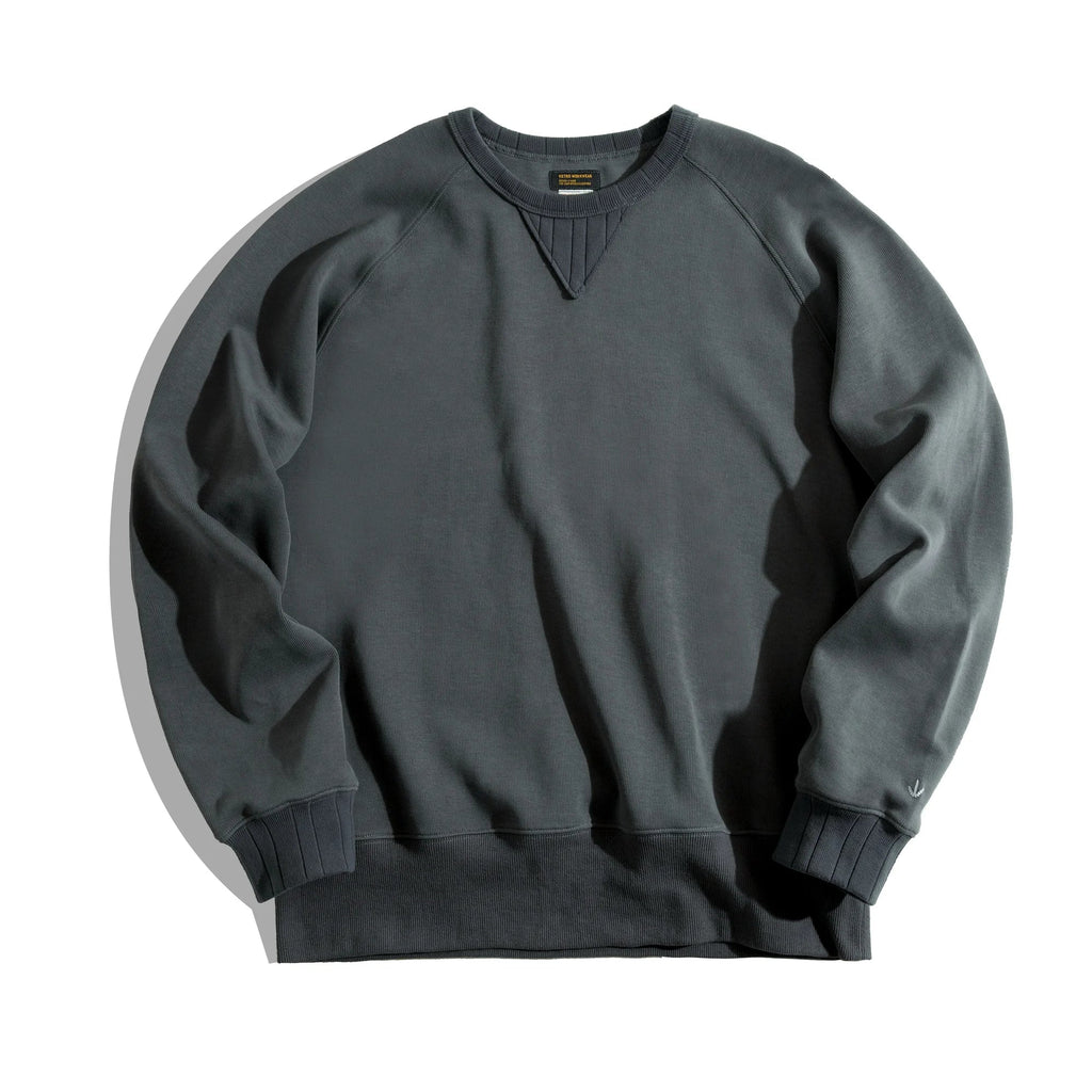 Maden felpa girocollo Vintage per uomo Pullover in cotone tinta unita felpa nera stile Basic maschile capispalla autunnale - StepByStepNow