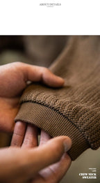 Maden Maglione girocollo nero da uomo Felpa con cappuccio lavorata a maglia ampia Autunno Casual Pullover con maniche a spalla cadente Colletto a coste elasticizzato - StepByStepNow