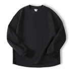 Maden Maglione girocollo nero da uomo Felpa con cappuccio lavorata a maglia ampia Autunno Casual Pullover con maniche a spalla cadente Colletto a coste elasticizzato - StepByStepNow
