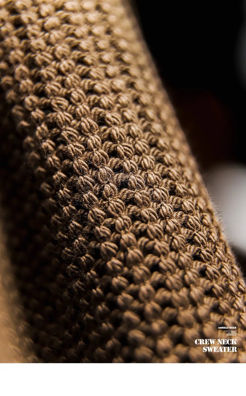 Maden Maglione girocollo nero da uomo Felpa con cappuccio lavorata a maglia ampia Autunno Casual Pullover con maniche a spalla cadente Colletto a coste elasticizzato - StepByStepNow