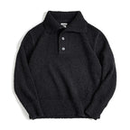 MADEN Maglione lavorato a maglia pesante da uomo 2024 Autunno Inverno Manica lunga Colletto rovesciato Polo in filato ad anello Maglieria pullover caldo - StepByStepNow
