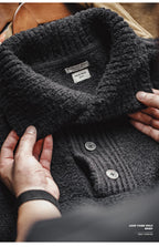 MADEN Maglione lavorato a maglia pesante da uomo 2024 Autunno Inverno Manica lunga Colletto rovesciato Polo in filato ad anello Maglieria pullover caldo - StepByStepNow