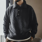 MADEN Maglione lavorato a maglia pesante da uomo 2024 Autunno Inverno Manica lunga Colletto rovesciato Polo in filato ad anello Maglieria pullover caldo - StepByStepNow