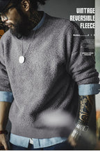 Maden New Retro Grey girocollo maglione foderato in pile caldo Versatile Pullover per uomo con top larghi per l'autunno e l'inverno - StepByStepNow