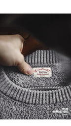 Maden New Retro Grey girocollo maglione foderato in pile caldo Versatile Pullover per uomo con top larghi per l'autunno e l'inverno - StepByStepNow