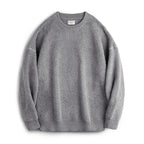 Maden New Retro Grey girocollo maglione foderato in pile caldo Versatile Pullover per uomo con top larghi per l'autunno e l'inverno - StepByStepNow