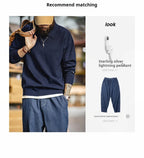 Maden Polo da uomo vintage lavorata a maglia tinta unita felpa a maniche lunghe morbida risvolto strato pullover maglieria per pendolari autunnali - StepByStepNow