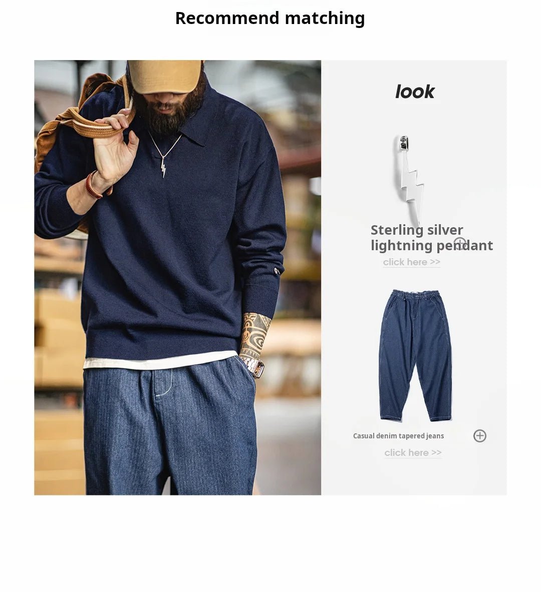 Maden Polo da uomo vintage lavorata a maglia tinta unita felpa a maniche lunghe morbida risvolto strato pullover maglieria per pendolari autunnali - StepByStepNow