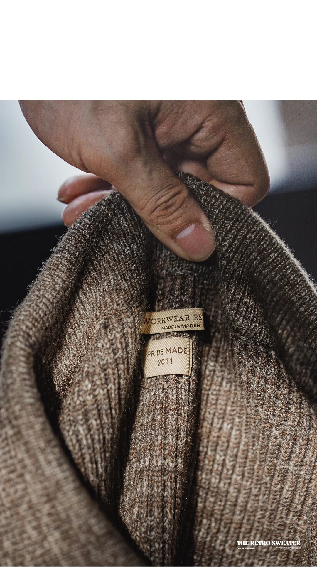 Maden Polo lavorata a maglia retrò maglione con risvolto color caffè allentato autunno inverno uomo zio Fu maglione maglieria casual - StepByStepNow